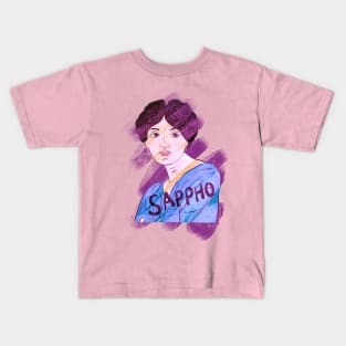 Sappho Greek statue illustration LGBTQI+ Kids T-Shirt